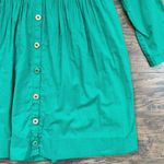 vintage • 90s Bryn Connelly green dress cotton emerald babydoll embroidered mini Photo 6