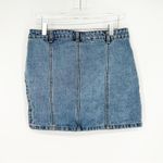 superdown Abby Slit Leg Denim Mini Skirt M Blue Photo 2