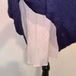 Enfocus Studio En Focus Studio navy blue open knit cream lined short sleeve midi dress Photo 4