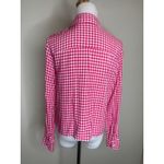 Jones New York Jones NY Pink Gingham Cropped Shirt Sz Medium Western Preppy Photo 1
