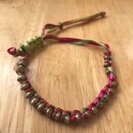 Macrame Anklet Handmade Bead Adjustable Boho VTG Photo 6