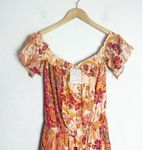 Free People NWT  Carmen Jumpsuit Off Shoulder Floral Wide Leg Size Small Bohemian Photo 4
