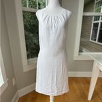 Saint Tropez West White Linen Scoop Neck Shift Dress Lined Size 12 Photo 7