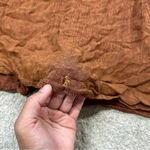 Embroidered Boho Dreas Burnout Velvet Velour Midi Dress in Orange Brown Size L Size L Photo 8