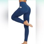 Baleaf  7/8 Workout Leggings with Pockets Navy High Waist Photo 1