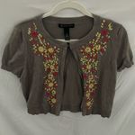 International concepts I.N.C. : Gray Cropped Cardigan- embroidered- size MP Photo 0