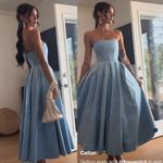 House Of CB Audrey Tuscan blue Strapless Midi sundress dress size XL NWOT Photo 2