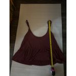 Urban Outfitters  Burgundy Peplum Babydoll Spaghetti Strap Tank S Crop Top Casual Photo 5