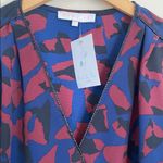 Newlily Elegant Blue and burgundy Patterned Dress size large Photo 5