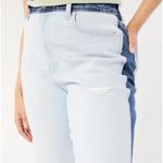 Hollister  Two Tone Ultra High-Rise Mom Jean Vintage Stretch Ripped Jeans Size 15 Photo 2