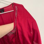 Torrid OLD TAG Plus Size Raspberry Red Beaded Sequin Satin Kimono Sleeve Blouse Photo 4