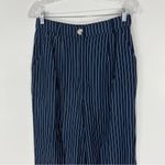 Danielle Bernstein  WeWoreWhat Pleated Trouser Pin Stripe High Rise Navy Photo 3