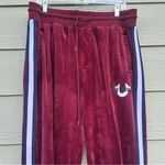 True Religion Velour Track Suit Womens Sz XL Burgundy Zip Up Retro Streetwear Photo 8