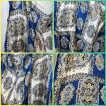 Vintage silk scarf square paisley blue cream EUC 29.5” x 30.5” Photo 3