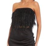 Gianni Bini Black Feather Midnight Glamour Crop Top Women's Size XL NWT 40-31-3 Photo 5