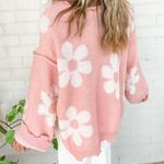Pretty Flower Pearl Sweater Women’s Sz Small EUC Pink Photo 1