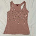 Ceres size M pink beaded rhinestone & shell embellished tank top EUC Size M Photo 1