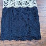 Milly • Gabrielle Dress color block lace two tone sheath black white cocktail Photo 8