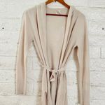 Carol Rose Size M Belted Red Hooded Cardigan Sweater Top Blouse Women Tan Size M Photo 1