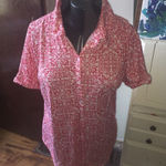 LuLaRoe  Amy red Scandinavian knit button down blouse Photo 0