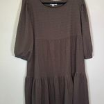 BB Dakota Steve Madden Volume Up Dress Brown Tiered Mini Dress Photo 3