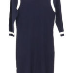 NWOT Basler Navy Sweater Dress Sheath‎ Nautical Classic Coastal Office Size S Blue Photo 0