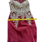 Amelia Couture Burgundy Beaded Evening Gown Formal Dress Photo 9