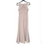 Monique Lhuillier Bridesmaids Amelia Gown Blush Pink Chiffon V Neck Tonal Lace 2 Photo 10