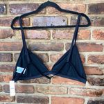 J.Crew NWT  Black Ribbed Triangle Bikini Swim Bathing Suit Top Women's Size 2X Photo 3