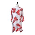 Christine Phillipe New Swim Coverup Tie Front White Red Palm Women’s Size Medium Photo 3