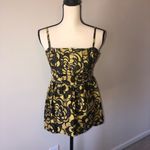 Juicy Couture Y2K Baby Doll Top Size 0 Silk  Green Gold Floral Back Ties Halter Photo 2