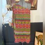 Judith March Bohemian One Shoulder Colorful Geometrical Print Dress L 💚🍄 Photo 1