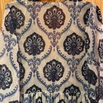 ZARA  Metallic Baroque Sheer Overlay Balloon Sleeve‎ Maxi Dress Blue Size Small Photo 11