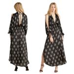 MISA Los Angeles Ales Floral Black Maxi Smocked Dress Size Medium Photo 1
