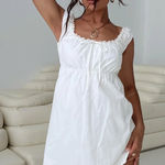 Princess Polly Gentle Love White Lace Trim Mini Dress 6 NWT Photo 0