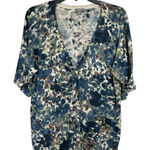 J Jill Cashmere Silk Blend Short Sleeve Button Cardigan Size Medium Petite Cozy Blue Photo 0