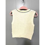 American Eagle NEW Cream Cable Knit Button-front V-neck Preppy Vest XS Photo 4