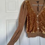 EXPRESS  holiday gold sequin soft sweater Photo 1