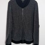 Torrid Knit Lurex Black Bomber Jacket Size 3X Photo 1