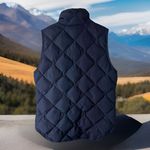 J. Crew Women's Sz XS navy Blue Quilted 60% Down Filled full zip vest Y2K STYLE Photo 5