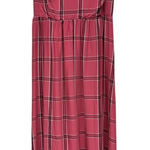 Old Navy Women Pink Plaid Fit & Flare Cami Midi Dress Size M Smocked Cottage Photo 0