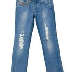 Diesel  Bebel Embroidered Pockets Leather Mini Pocket Low Rise Straight Leg Sz 24 Photo 0