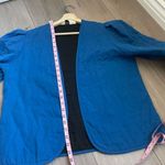 Vintage quilted open front jacket coat blue zig zag print retro 90s y2k kidcore Size 16 Photo 4