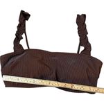 Abercrombie & Fitch  Brown Ribbed Ruffle Strap Bralette or Bikini Top NEW Sz S Photo 4