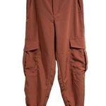 ZARA  cargo joggers satin silky smooth elastic waistband & hem xs terra cotta Photo 0
