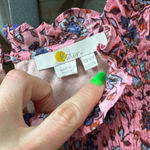 Boden floral Sleeveless Smocked Mini Dress ruffles Formica Oriental Meadow 12R Pink Size 12 Photo 3