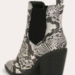 Bamboo Snakeskin Chunky Heel Slip On Bootie  Photo 2