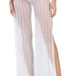 Becca  White Crochet Swim Pants Cover Up Small Women Photo 0