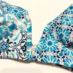 Kona Sol White Blue Patterned Bikini Top Adjustable Halter NWOT S Photo 1