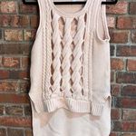 Venus  womens cable knit waffle knit hi low tank sweater peach M Photo 0